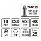 YATO YT0472 Bithegy PZ3 1/4" 25 mm 10 db/bl