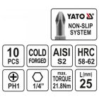 YATO YT0474 Bithegy készlet 10 részes PH1 25mm