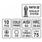 YATO YT0480 Bithegy PH2 1/4" 75 mm (10 db/cs)