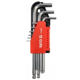   YATO YT0505 Gömbfejű imbuszkulcs készlet 9 részes 1,5-10 mm CrV