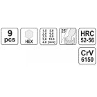 YATO YT0505 Gömbfejű imbuszkulcs készlet 9 részes 1,5-10 mm CrV