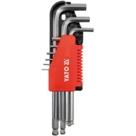   YATO YT0507 Gömbfejű imbuszkulcs készlet 9 részes 2-10 mm CrV
