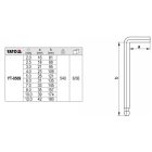 YATO YT0509 Imbuszkulcs készlet 10 részes 2,0-12 mm CrV