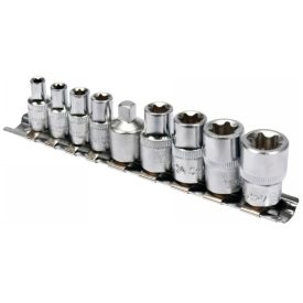   YATO YT0520 Dugókulcs készlet 9 részes Torx 1/4": E5-E8, 3/8": E10-E16