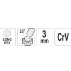 YATO YT05453 Gömbfejű imbuszkulcs 3,0 mm / 20 x 100 mm CrV