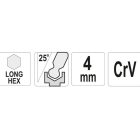 YATO YT05454 Gömbfejű imbuszkulcs 4,0 mm / 25 x 105 mm CrV