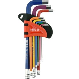  YATO YT05632 Hosszú gömbfejű imbuszkulcs készlet 9 részes 1,5 - 10 mm S2