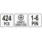 YATO YT06869 Elektromos csatlakozó készlet 424 részes