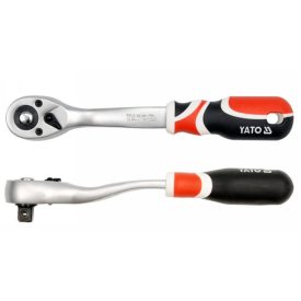   YATO YT0732 Racsnis hajtószár 1/2" 255 mm 72T hajlított szár, lágy fogantyús CrV 