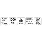 YATO YT07500 Nyomatékkulcs 3/8" 10-60 Nm / 378-400 mm