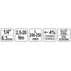 YATO YT07511 Nyomatékkulcs 1/4" 2,5-20 Nm / 240-250 mm