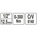 YATO YT07641 Nyomatékkulcs 1/2" 0-300 Nm CrV