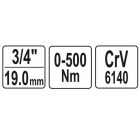 YATO YT07642 Nyomatékkulcs 3/4" 0-500 Nm CrV 