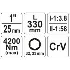 YATO YT0782 Nyomatéksokszorozó 1" 4200 Nm