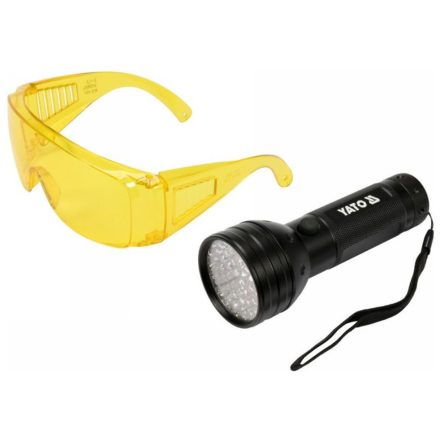 YATO YT08581 Elemes UV zseblámpa + szemüveg 3 x AA