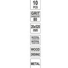 YATO YT09748 Csiszolószalag 520 x 20 mm P80 (10 db/cs)