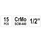 YATO YT1055 Hosszú gépi dugókulcs készlet 15 részes 1/2": 10-32 mm