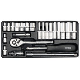   YATO YT14421 Dugókulcs készlet 23 részes 1/4": 4-13 mm