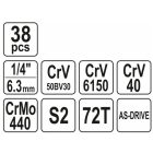 YATO YT14471 Dugókulcs készlet 38 részes 1/4": 3,5-14 mm S2