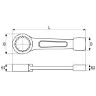 YATO YT1612 Üthető csillagkulcs 60 mm / 270 mm CrV