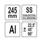 YATO YT18960 Gérvágó olló állítható szögek 245 mm