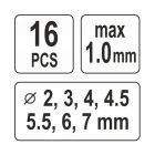 YATO YT18973 Lemezlyukasztó fogó készlet 16 részes