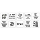 YATO YT1910 Lemezvágó olló 260 mm balos CrMo