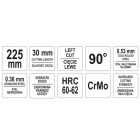 YATO YT1913 Lemezvágó olló 225 mm balos 90 fok CrMo