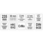 YATO YT1915 Lemezvágó olló 235 mm balos