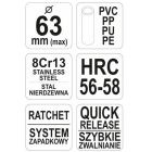 YATO YT22312 Csővágó olló (PVC) Max d=63 mm