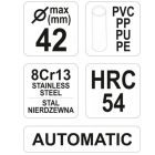 YATO YT2231 Csővágó olló (PVC) Max d=42 mm