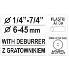 YATO YT2233 Csővágó görgős 6-45 mm ( réz - alumínium - műanyag )