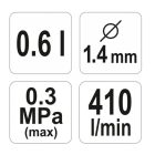 YATO YT2340 Felsőtartályos festékszórópisztoly 600 ml HVLP