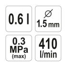 YATO YT2341 Felsőtartályos festékszórópisztoly 600 ml HVLP