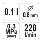 YATO YT2357 Felsőtartályos festékszórópisztoly 100 ml HVLP