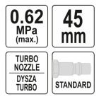 YATO YT23722 Pneumatikus lefúvató pisztoly turbó 45mm