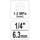 YATO YT2381 Pneumatikus nyomáscsökkentő szelep nyomásmérővel 1/4"