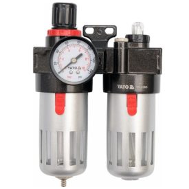   YATO YT2385 Pneumatikus levegő szűrő nyomásszabályzóval kenőtartállyal 1/4" 90 cm3 