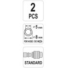 YATO YT24100 Pneumatikus tömlő gyorscsatlakozó hüvely 1/4" csővéggel 5 x 8 mm