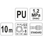 YATO YT24202 Pneumatikus tömlő (spirál) gyorscsatlakozóval 5,5 mm x 8 x 10 m 1,2 MPa