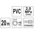 YATO YT24225 Pneumatikus tömlő gyorscsatlakozóval 10 mm x 20 m, 2,0 MPa
