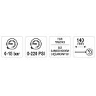 YATO YT24301 Keréknyomásmérő tehergépkocsikhoz 0-15 bar