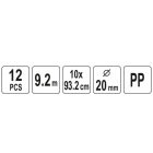 YATO YT24980 Csőtisztító készlet 12 részes 9,2 m/20 mm (flexibilis rúd 10x93,2 cm)