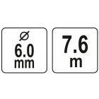 YATO YT24991 Csőtisztító spirál fúrógépre csatlakoztatható 7,6m