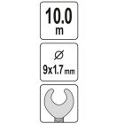 YATO YT25005 Csőtisztító spirál 10 m/9 mm 