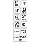 YATO YT-38951 Szerszámosláda szerszámkészlet 80 részes