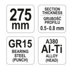 YATO YT5130 Profilegyesítő fogó ( gipszkartonozáshoz ) 275 mm d= 0,5-0,8 mm