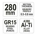 YATO YT51311 Profilegyesítő fogó ( gipszkartonozáshoz ) 280 mm d= 0,5-0,8 mm