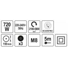YATO YT82200 Elektromos excenter polírozó M8 150 mm 720 W