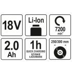 YATO YT82830 Akkus fűkasza 18 V (1 x 2,0 Ah akku + töltő)